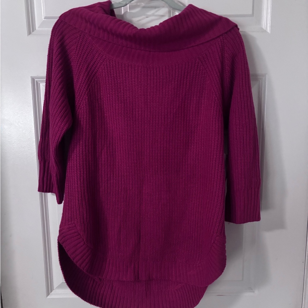 89th & Madison Fuchsia Cowl Neck Sweater